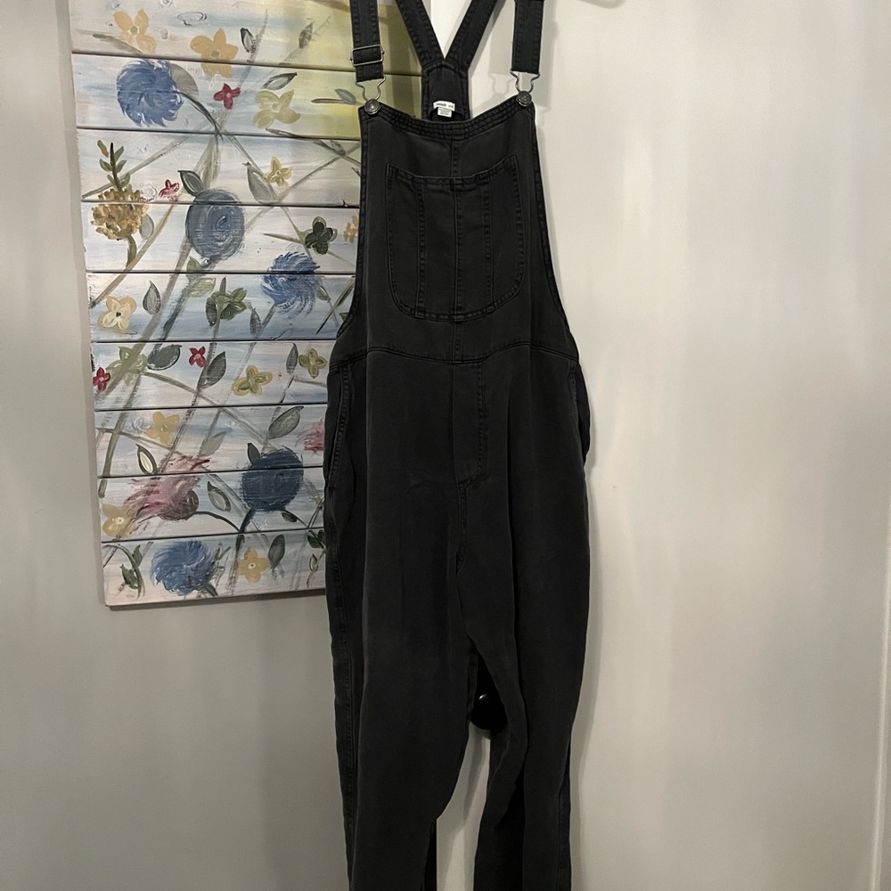 Aerie Charcoal Denim Overalls